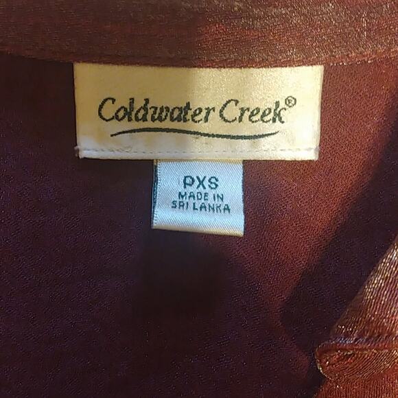 Coldwater Creek Top Blouse Button Down Front Shimmer Petite XS - Picture 5 of 6